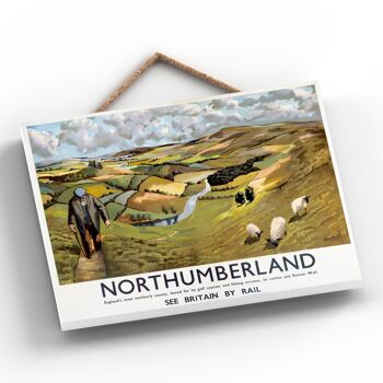 P0149 - Northumberland Northernly County Original National Railway Poster sur une plaque décor vintage 2