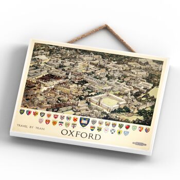 P0152 - Oxford Colleges From Above Affiche originale des chemins de fer nationaux sur une plaque Décor vintage 4