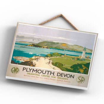 P0156 - Plymouth Phare Original National Railway Affiche Sur Une Plaque Décor Vintage 4