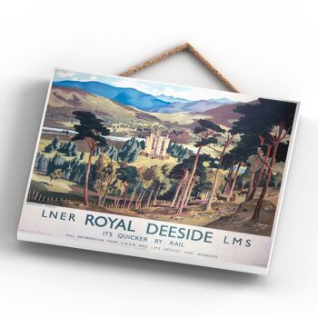 P0163 - Royal Deeside Braemar Castle Affiche originale des chemins de fer nationaux sur une plaque décor vintage 4