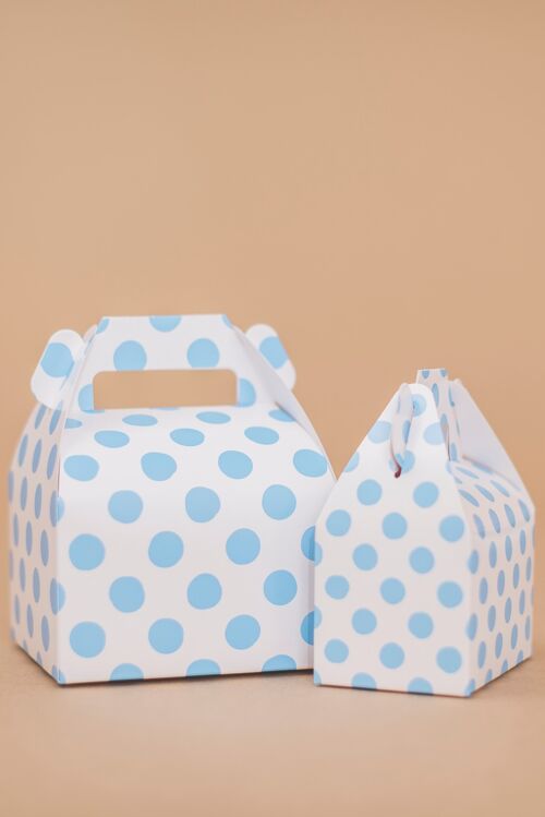 Favor Boxes Small Dots Baby Blue