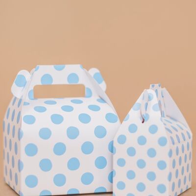 Favor Boxes Small Dots Baby Blue