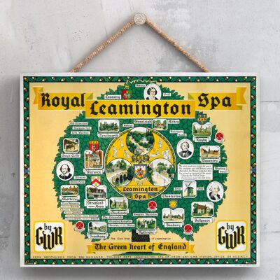 P0164 - Royal Lemington Spa Tree Original National Railway Poster en una placa de decoración vintage