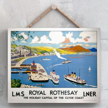 P0165 - Royal Rothesay Clyde Affiche Nationale Originale Des Chemins De Fer Sur Une Plaque Décor Vintage 1