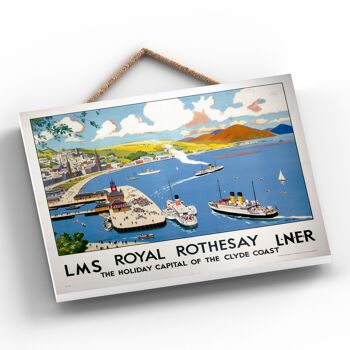P0165 - Royal Rothesay Clyde Affiche Nationale Originale Des Chemins De Fer Sur Une Plaque Décor Vintage 2