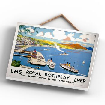 P0165 - Royal Rothesay Clyde Affiche Nationale Originale Des Chemins De Fer Sur Une Plaque Décor Vintage 4