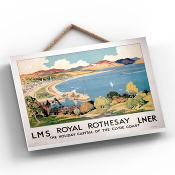P0166 - Royal Rothesay Holiday Original National Railway Affiche Sur Une Plaque Décor Vintage 2