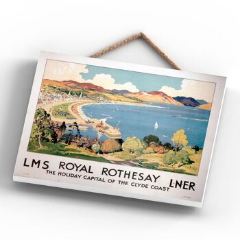 P0166 - Royal Rothesay Holiday Original National Railway Affiche Sur Une Plaque Décor Vintage 4