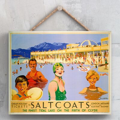 P0167 - Saltcoats Firth Of Clyde Original National Railway Poster On A Plaque Vintage Decor