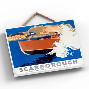 P0172 - Scarborough Boat Original National Railway Affiche Sur Une Plaque Décor Vintage 2