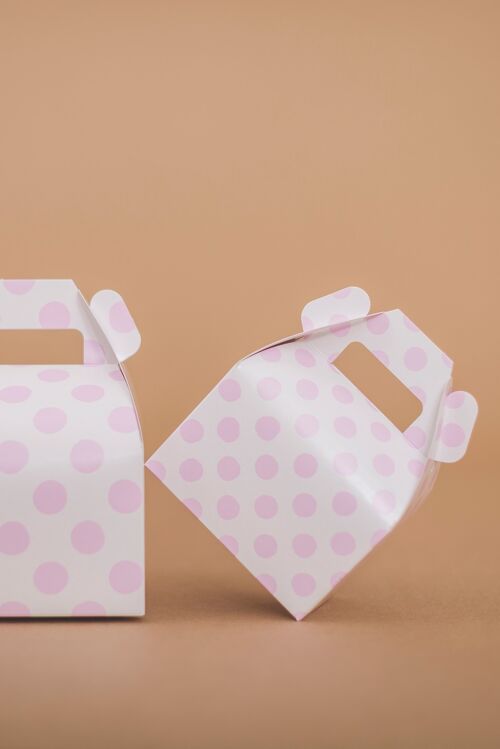 Favor Boxes Small Dots Dusty Rose