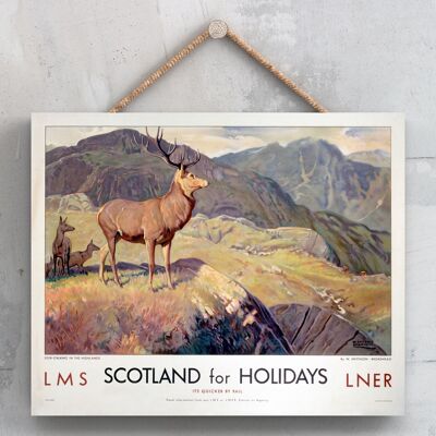 P0177 - Scotland Broadhead Original National Railway Poster auf einer Plakette im Vintage-Dekor