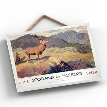 P0177 - Scotland Broadhead Affiche originale des chemins de fer nationaux sur une plaque décor vintage 2