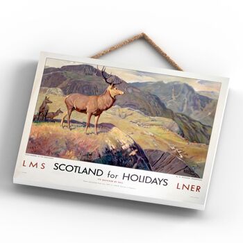P0177 - Scotland Broadhead Affiche originale des chemins de fer nationaux sur une plaque décor vintage 4