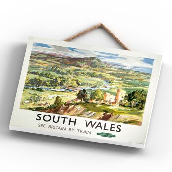 P0182 - Affiche originale des chemins de fer nationaux de la région ouest du sud du Pays de Galles sur une plaque décor vintage 4