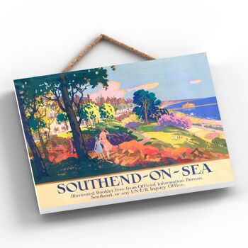 P0183 - Southend On Sea Affiche originale des chemins de fer nationaux sur une plaque décor vintage 2
