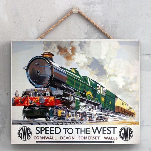 P0189 - Speed To The West Original National Railway Poster On A Plaque Vintage Decor