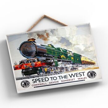 P0189 - Speed To The West Affiche Originale des Chemins de Fer Nationaux sur Plaque Décor Vintage 2