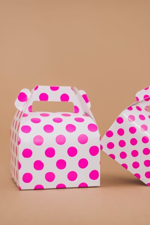 Favor Boxes Small Dots Funky Magenta