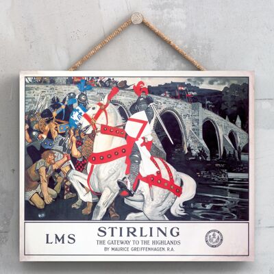 P0194 – Stirling Gateway Original National Railway Poster auf einer Plakette im Vintage-Dekor