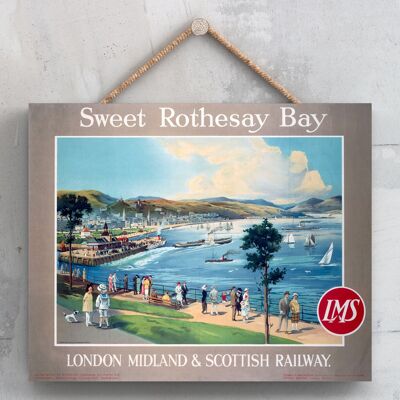 P0198 - Póster del Ferrocarril Nacional Original de Sweet Rothesay Bay en una placa de decoración vintage