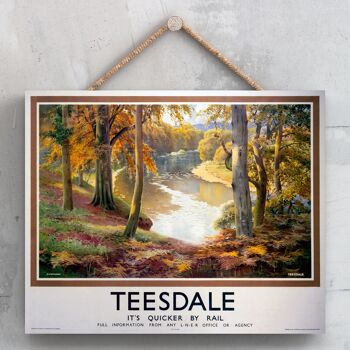 P0201 - Affiche originale des chemins de fer nationaux de Teesdale Lake sur une plaque décor vintage 1