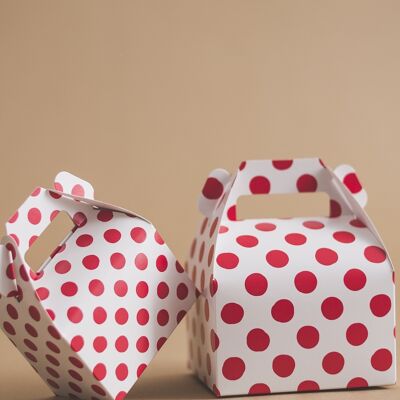 Favor Boxes Small Dots Red