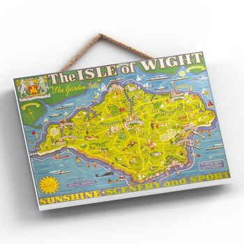 P0205 - The Isle Of Wight Sunshine Affiche originale des chemins de fer nationaux sur une plaque décor vintage 2