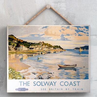 P0212 - The Solway Coast Original National Railway Poster auf einer Plakette im Vintage-Dekor