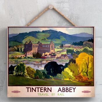 P0213 - Affiche Originale des Chemins de Fer Nationaux de l'Abbaye de Tintern sur Plaque Décor Vintage 1