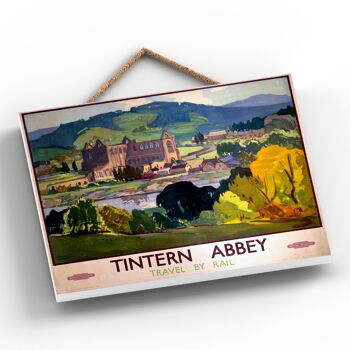 P0213 - Affiche Originale des Chemins de Fer Nationaux de l'Abbaye de Tintern sur Plaque Décor Vintage 2