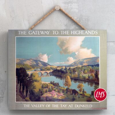 P0216 - Valley Of The Tay Dunkfield Affiche originale des chemins de fer nationaux sur une plaque décor vintage