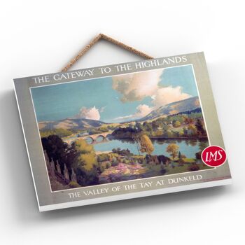 P0216 - Valley Of The Tay Dunkfield Affiche originale des chemins de fer nationaux sur une plaque décor vintage 2