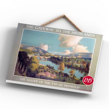 P0216 - Valley Of The Tay Dunkfield Affiche originale des chemins de fer nationaux sur une plaque décor vintage 4