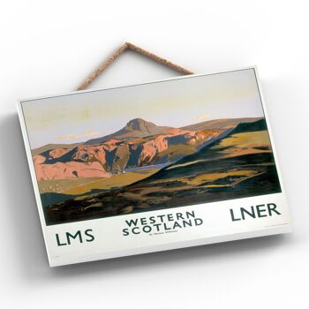 P0221 - Western Scotland Mountain Original National Railway Poster sur une plaque décor vintage 2