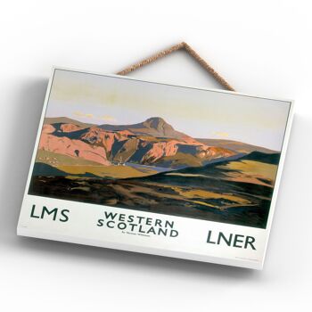 P0221 - Western Scotland Mountain Original National Railway Poster sur une plaque décor vintage 4