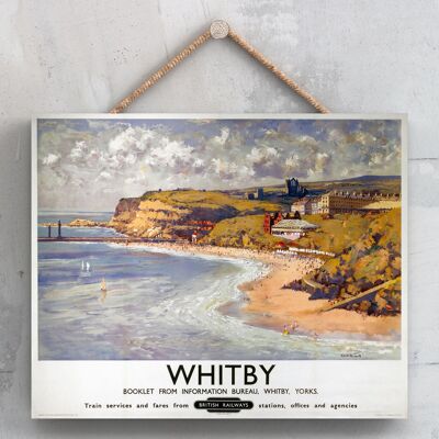 P0223 - Whitby Coast Original National Railway Affiche Sur Une Plaque Décor Vintage