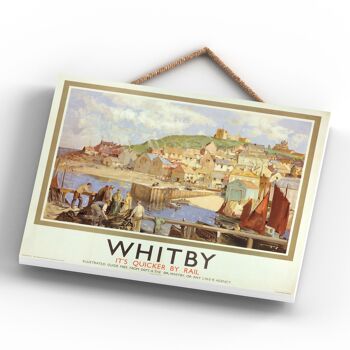 P0225 - Whitby Sail Affiche originale des chemins de fer nationaux sur une plaque décor vintage 4