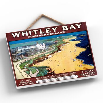 P0226 - Affiche originale des chemins de fer nationaux de Whitley Bay sur une plaque décor vintage 2