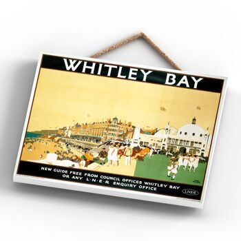 P0227 - Whitley Bay 3 Miles Original National Railway Affiche Sur Une Plaque Décor Vintage 4