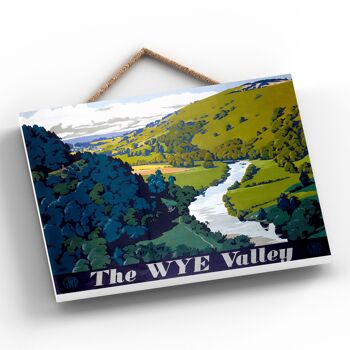 P0230 - Affiche originale des chemins de fer nationaux de Wye Valley sur une plaque décor vintage 2