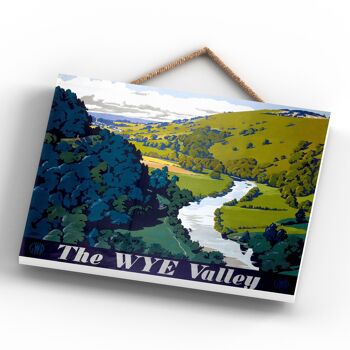 P0230 - Affiche originale des chemins de fer nationaux de Wye Valley sur une plaque décor vintage 4