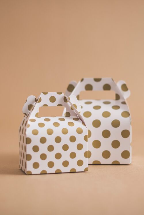Favor Boxes Small Dots Gold