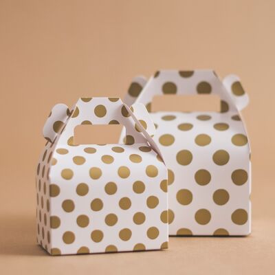 Favor Boxes Small Dots Gold