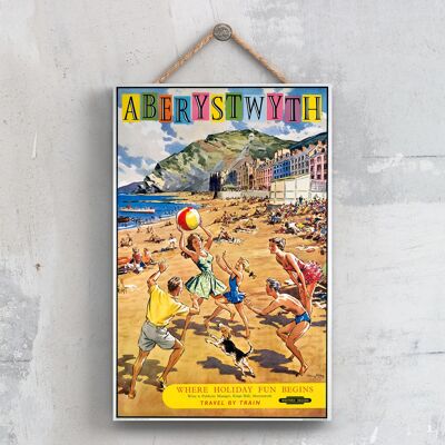 P0250 - Aberysstwyth Holiday Original National Railway Poster auf einer Plakette im Vintage-Dekor