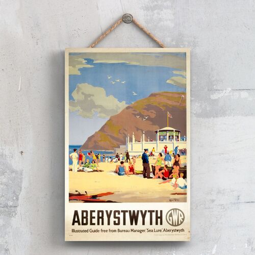 P0253 - Aberystwyth Sea Lure Original National Railway Poster On A Plaque Vintage Decor