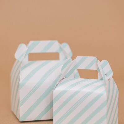 Favor Boxes Small Stripes Mint