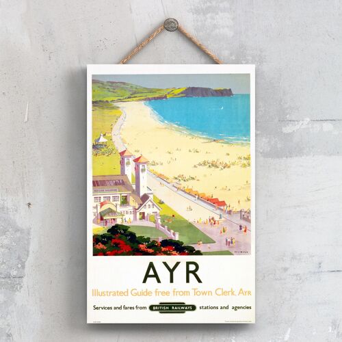 P0257 - Ayr Pavilion Ballroom Original National Railway Poster On A Plaque Vintage Decor