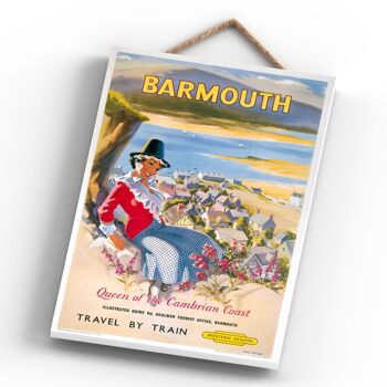 P0261 - Barmouth Queen Affiche originale des chemins de fer nationaux sur une plaque décor vintage 4
