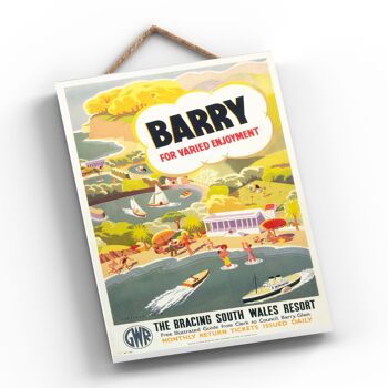 P0263 - Barry Varied Enjoyment Affiche Originale National Railway Sur Une Plaque Décor Vintage 2
